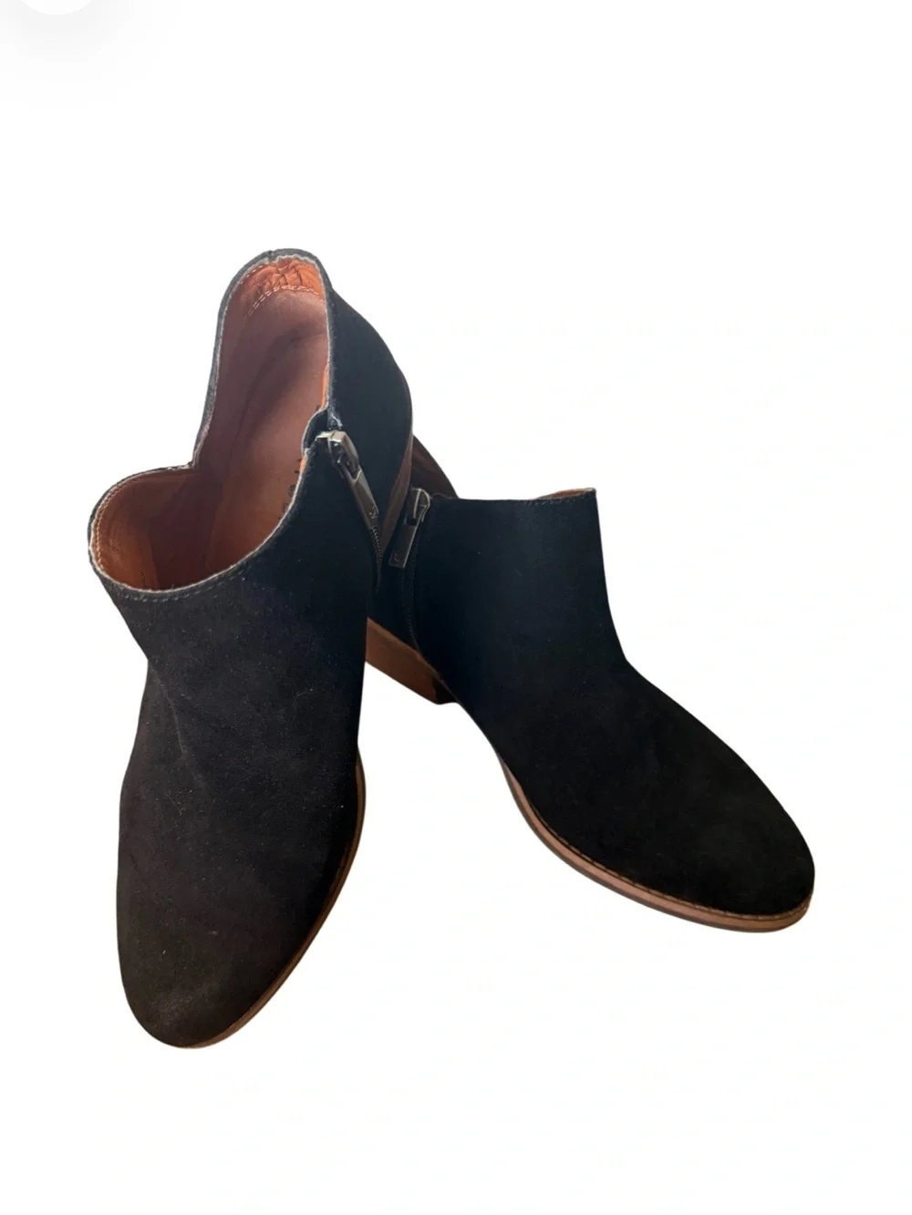 Black Suede Slip-On Fenley Booties by Lucky Brand-Size 8M